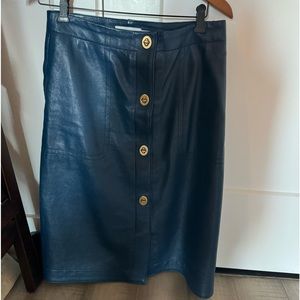 Coach leather knee length skirt